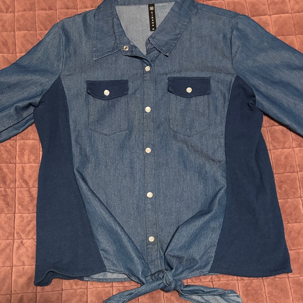 Blue Denim Button-Up Shirt